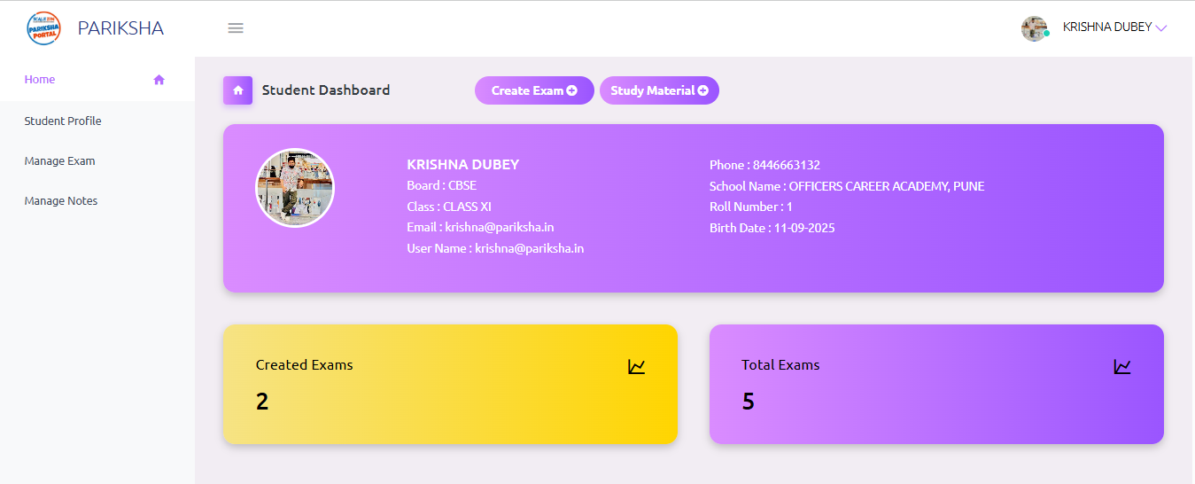 Pariksha Portal web screenshot 5